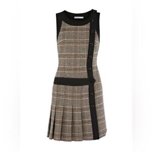 Karen Millen houndstooth pleated Mini Dress NWOT
